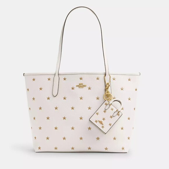 NWT Coach CX074 North/South Mini Tote Bag Charm With Star Print - Picture 11 of 11